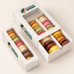 Custom Macaron Boxes with PVC Window